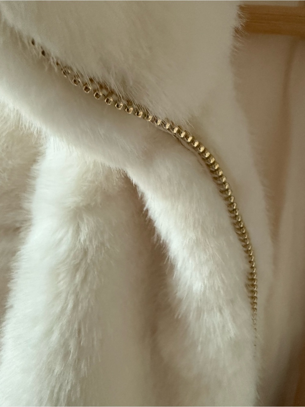 Christian Siriano Cream Faux Fur & Ribbed Sleeve Zip Jacket - Picture 3 of 10